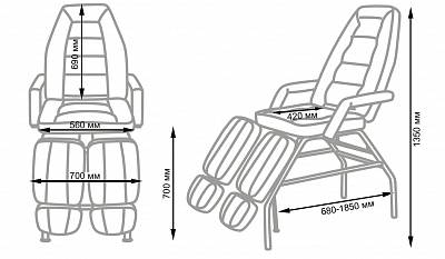 Педикюрное кресло СП Люкс с поддоном: вид 5